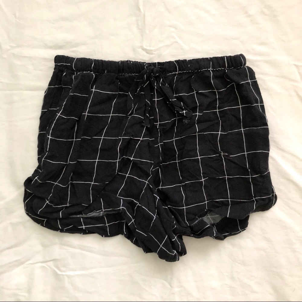 Brandy Melville Black Grid Eve Shorts